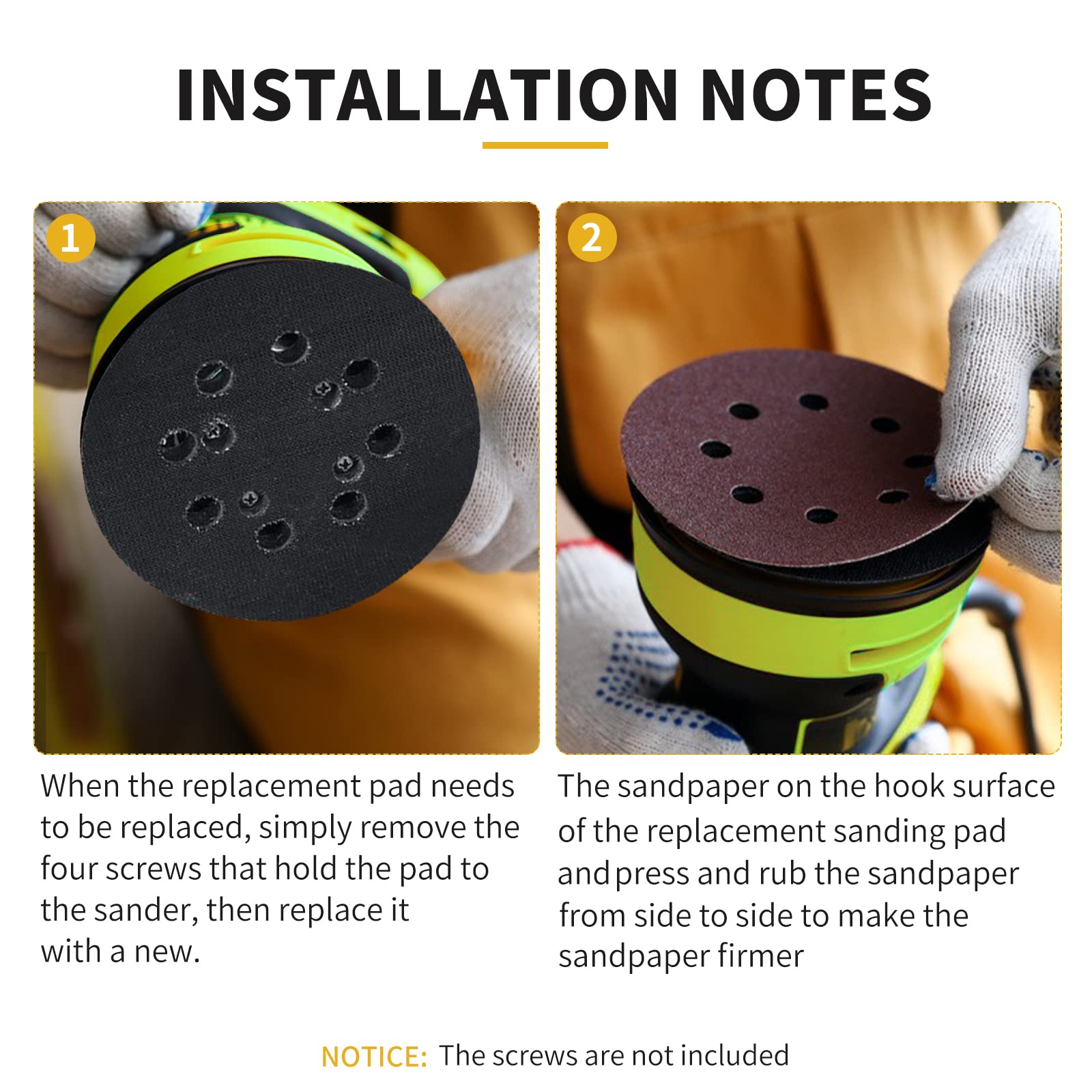 Amazon.co.jp: リョービ用サンダーパッド 2パック 5イン8穴